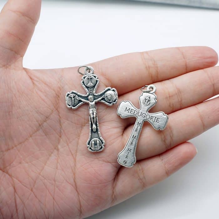 DIY十字架-默主哥耶和平-锌合金-3.9x2.7cm Catholic religious art