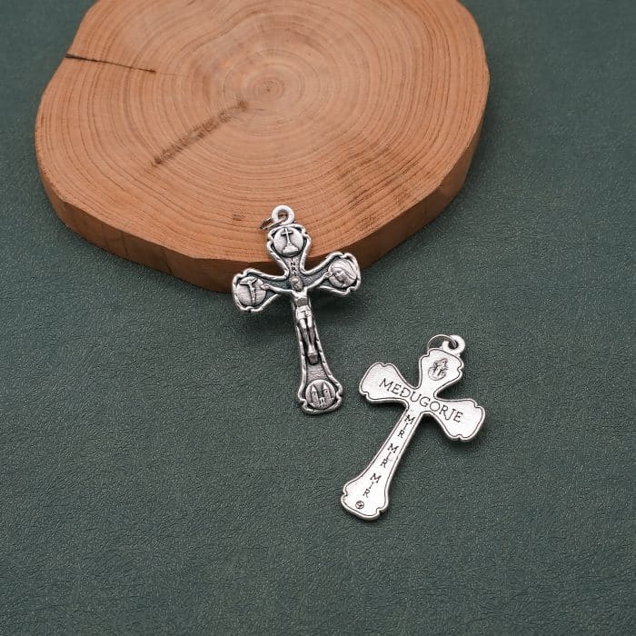 DIY十字架-默主哥耶和平-锌合金-3.9x2.7cm Catholic religious art