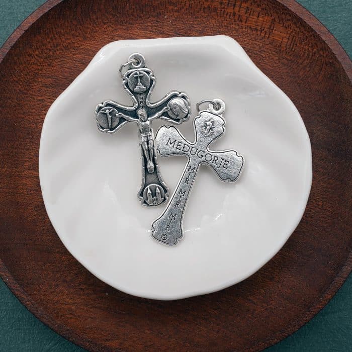 DIY十字架-默主哥耶和平-锌合金-3.9x2.7cm Catholic religious art