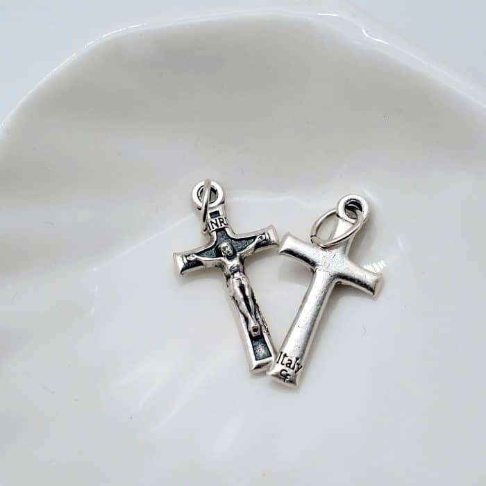 DIY十字架-沙面背景-锌合金-3cm Catholic religious art