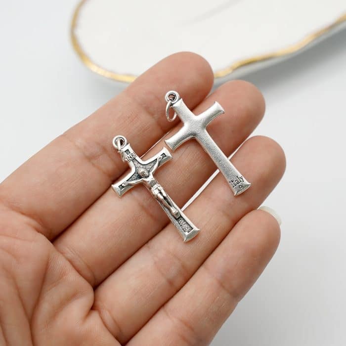 DIY十字架-沙面背景-锌合金-3cm Catholic religious art