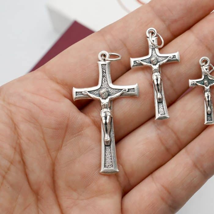 DIY十字架-沙面背景-锌合金-4cm Catholic religious art