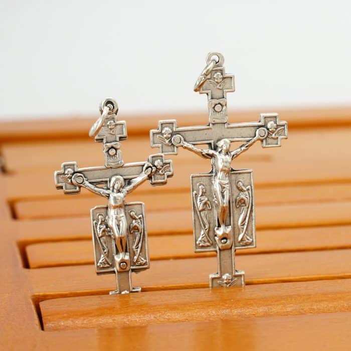 DIY十字架-东方礼十字架带天使-锌合金-3.6x2.2cm Catholic religious art