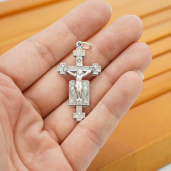 DIY十字架-东方礼十字架带天使-锌合金-3.6x2.2cm Catholic religious art