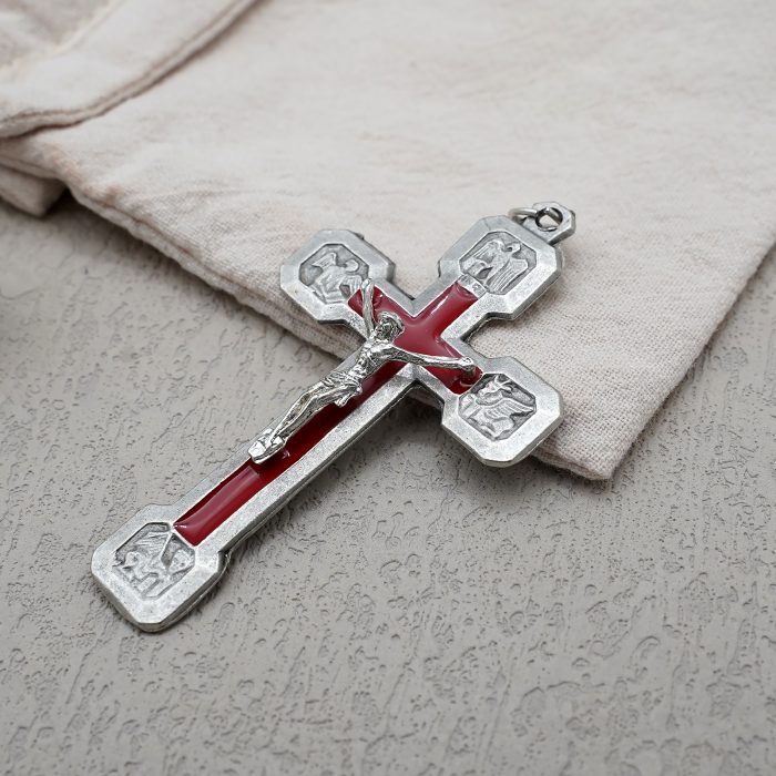 DIY十字架-苦路-锌合金-红色-5.9x3.7cm Catholic religious art