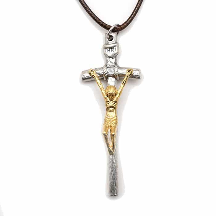 教宗权杖-锌合金-圣尸金色-5.5x2cm Catholic religious art