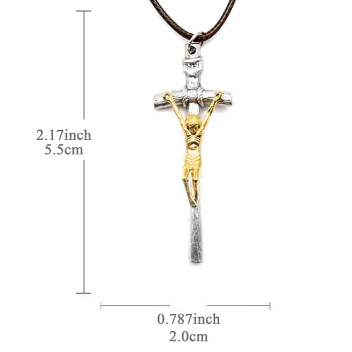 教宗权杖-锌合金-圣尸金色-5.5x2cm Catholic religious art