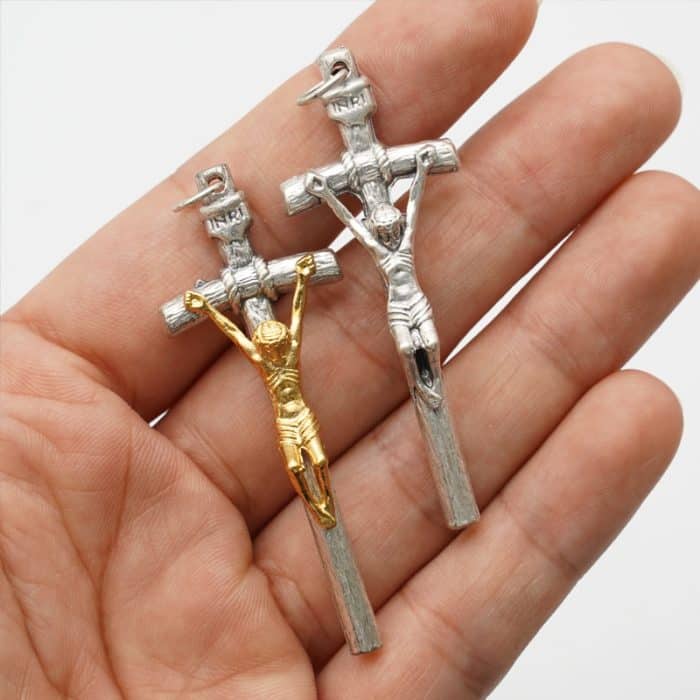 教宗权杖-锌合金-圣尸金色-5.5x2cm Catholic religious art