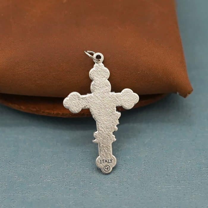 DIY十字架-圣体圣事+锌合金蓝珐琅-3.8x2.6cm Catholic religious art