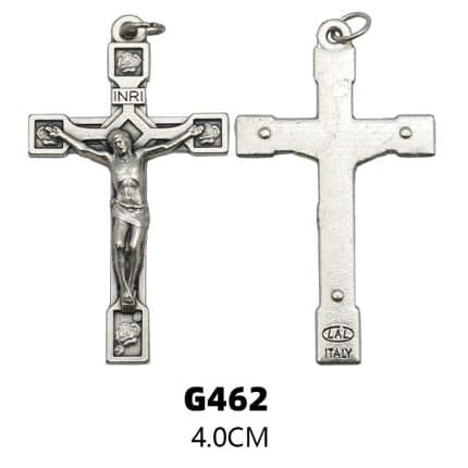 DIY十字架-带玫瑰花-锌合金-4x2.4cm