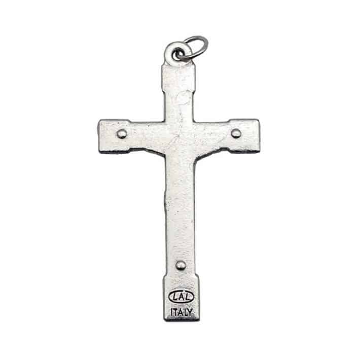 DIY十字架-带玫瑰花-锌合金-4x2.4cm Catholic religious art