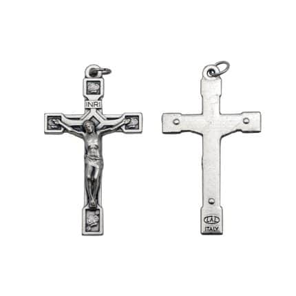 DIY十字架-带玫瑰花-锌合金-5x3cm