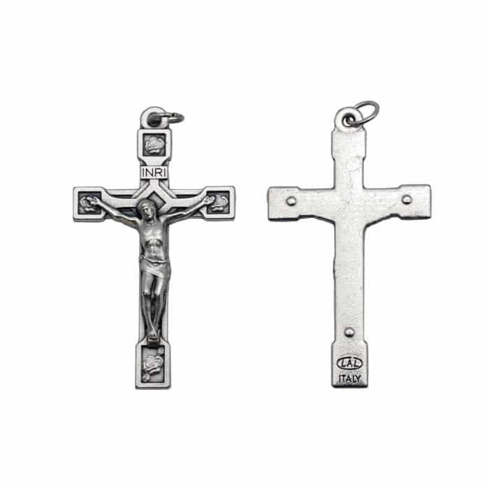 DIY十字架-带玫瑰花-锌合金-5x3cm Catholic religious art