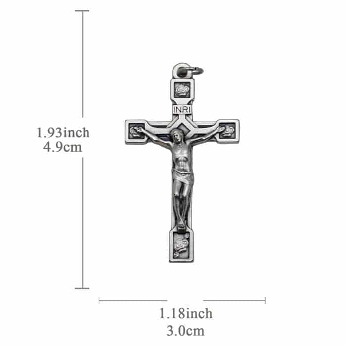 DIY十字架-带玫瑰花-锌合金-5x3cm Catholic religious art