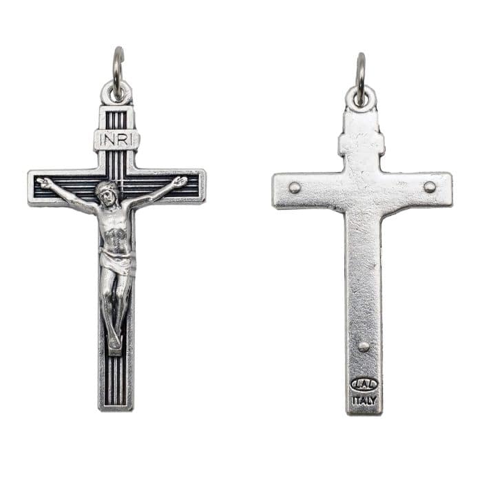 DIY十字架-带条纹-锌合金-4x2.4cm Catholic religious art