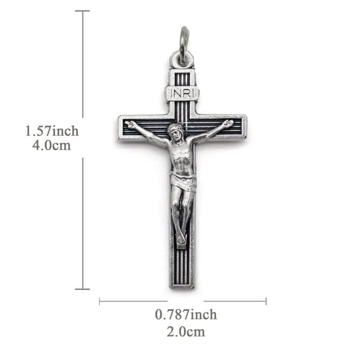 DIY十字架-带条纹-锌合金-4x2.4cm Catholic religious art