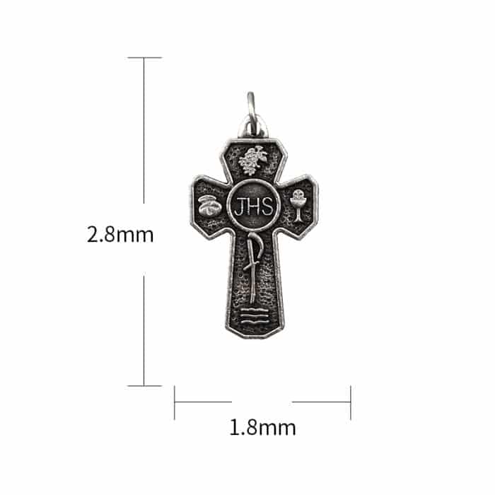 DIY十字架-JHS-锌合金-2.8x1.8cm Catholic religious art