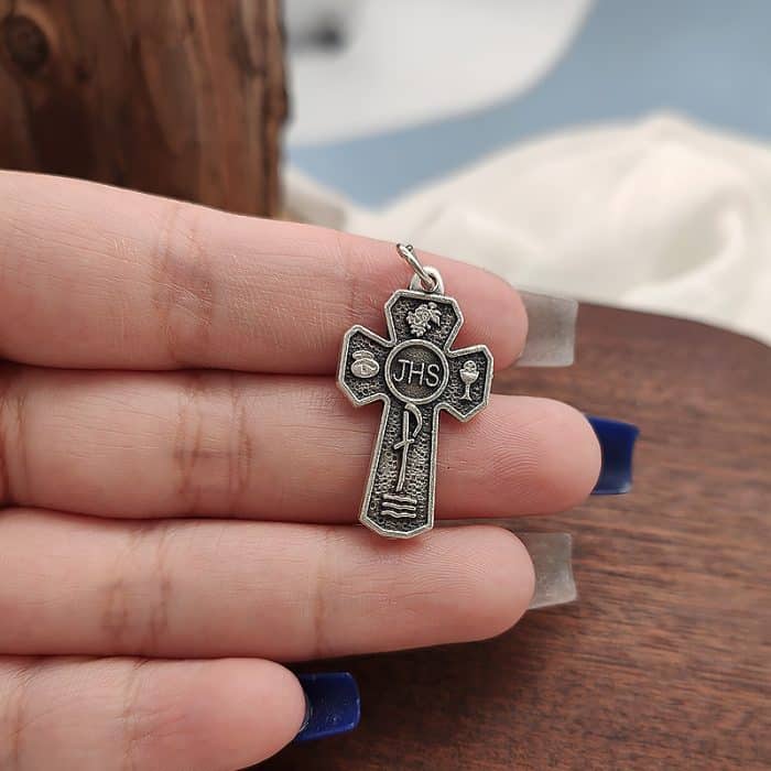 DIY十字架-JHS-锌合金-2.8x1.8cm Catholic religious art