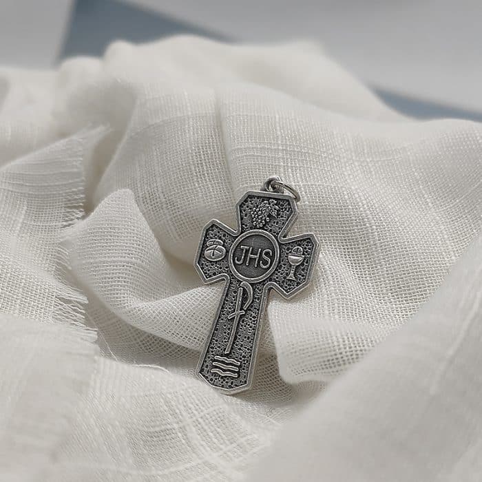 DIY十字架-JHS-锌合金-4.5x2.8cm Catholic religious art