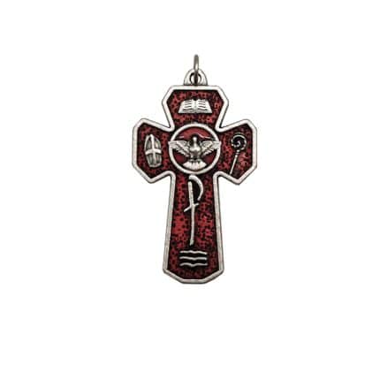 DIY十字架-圣神-锌合金红珐琅-4.5x2.8cm