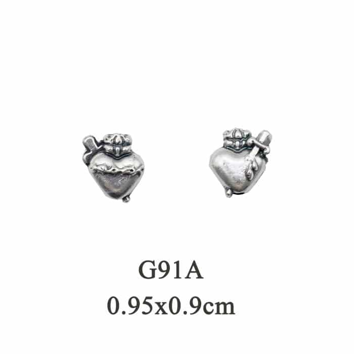 DIY珠子-圣心-心形-锌合金-0.95cm-10颗/包 Catholic religious art