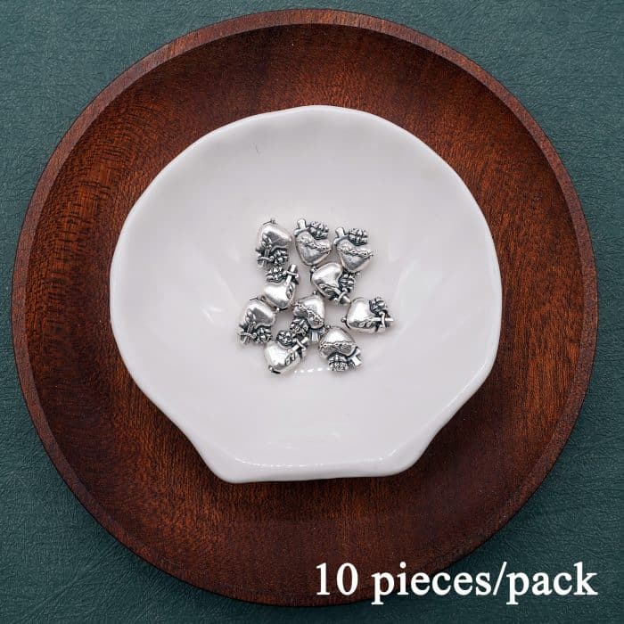 DIY珠子-圣心-心形-锌合金-0.95cm-10颗/包 Catholic religious art