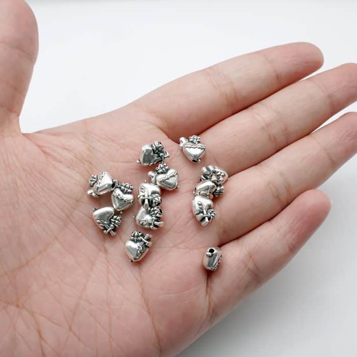 DIY珠子-圣心-心形-锌合金-0.95cm-10颗/包 Catholic religious art