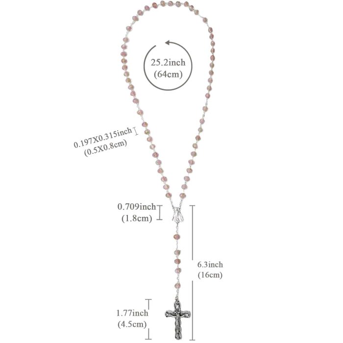 玫瑰念珠-法蒂玛+圣母领报-琉璃花珠原创-5x8mm珠 Catholic religious art