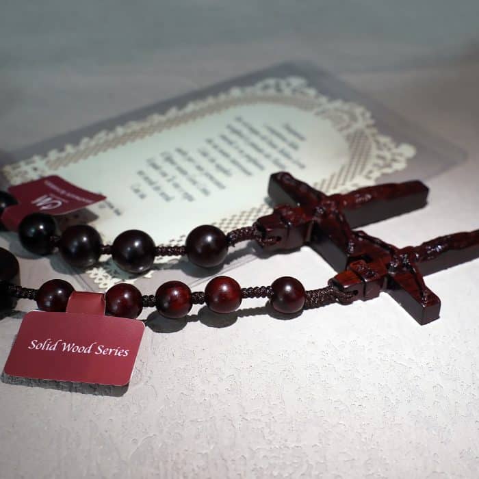 玫瑰念珠-印度小叶紫檀-绳编-原创-8/10mm珠 Catholic religious art