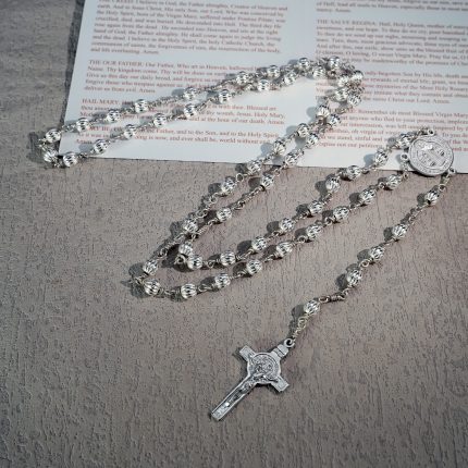 玫瑰念珠-本笃-925银-5mm银珠