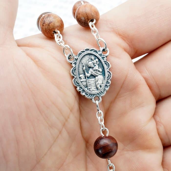 一端念珠-瓜达卢佩-枣木-8mm Catholic religious art