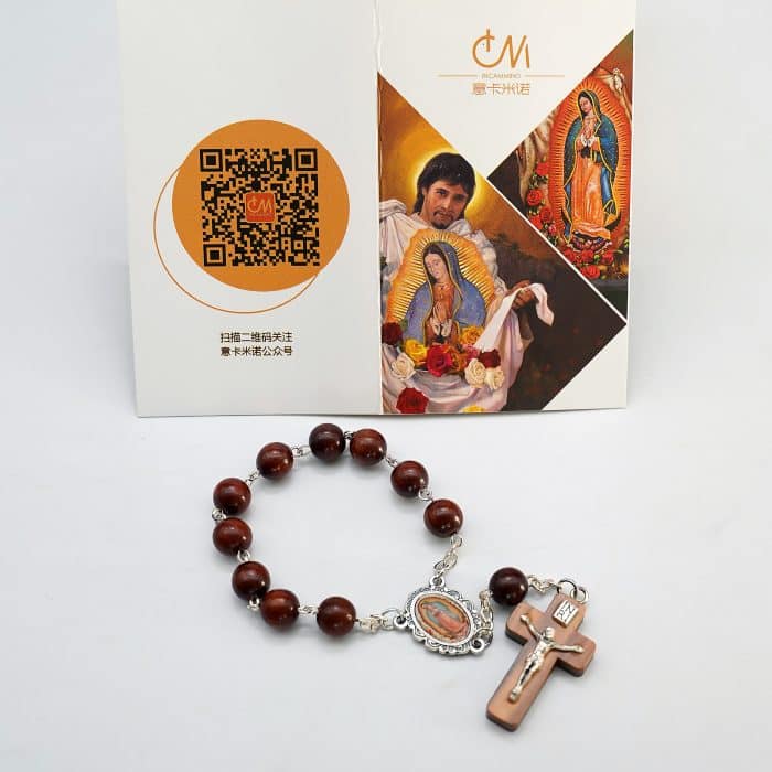 一端念珠-瓜达卢佩-枣木-8mm Catholic religious art