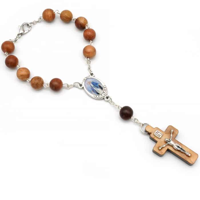 一端念珠-无染原罪-上主慈悲-龙虾扣款-紫檀-8mm Catholic religious art