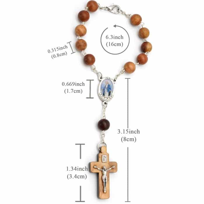 一端念珠-无染原罪-上主慈悲-龙虾扣款-紫檀-8mm Catholic religious art