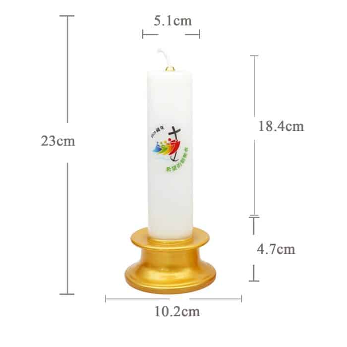 手工白玉酥油灯-带金色底座-2025禧年-高21cm Catholic religious art