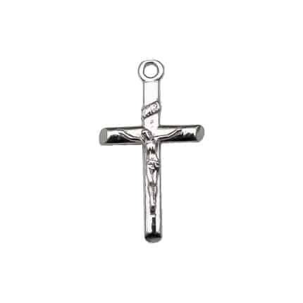 DIY十字架-斜口圆柱-925纯银镀铑-1.65x1.1cm