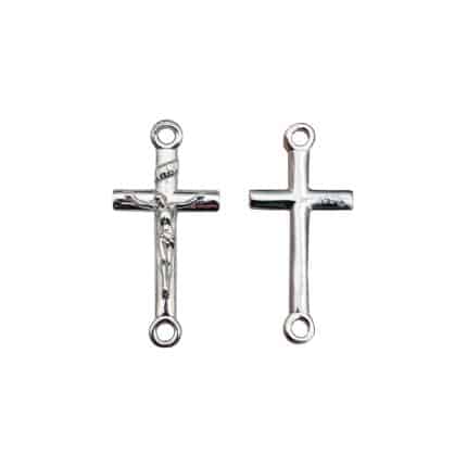 DIY双通-十字架-925纯银-1.55x0.95cm