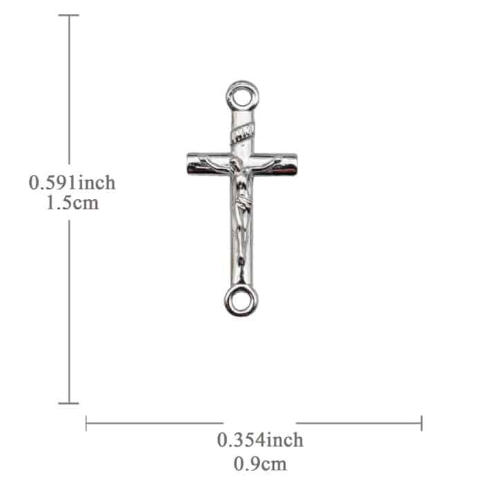 DIY双通-十字架-925纯银-1.55x0.95cm Catholic religious art