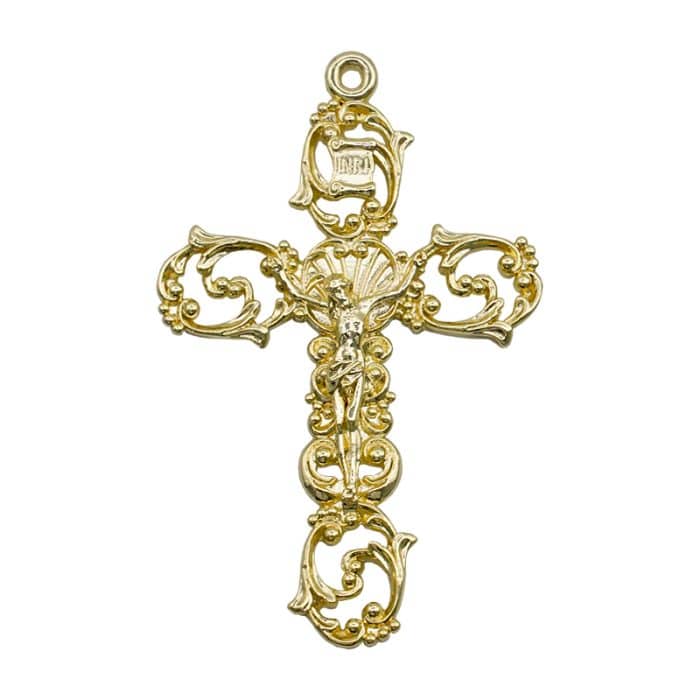 DIY十字架-复古镂空-黄铜-4.6x3.2cm Catholic religious art