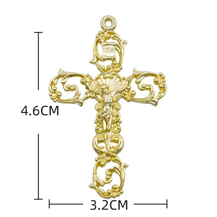 DIY十字架-复古镂空-黄铜-4.6x3.2cm Catholic religious art