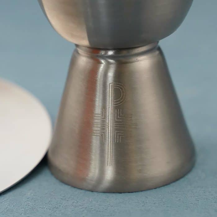 【现货】银色圣爵杯带圣盘不锈钢材质 高11.5厘米 Catholic religious art