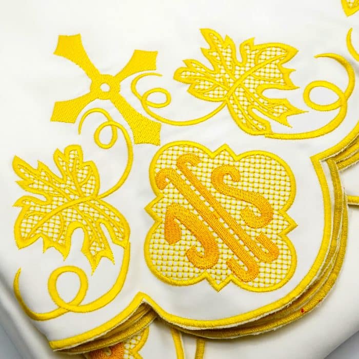 彩色刺绣祭台布-黄色130x300cm Catholic religious art