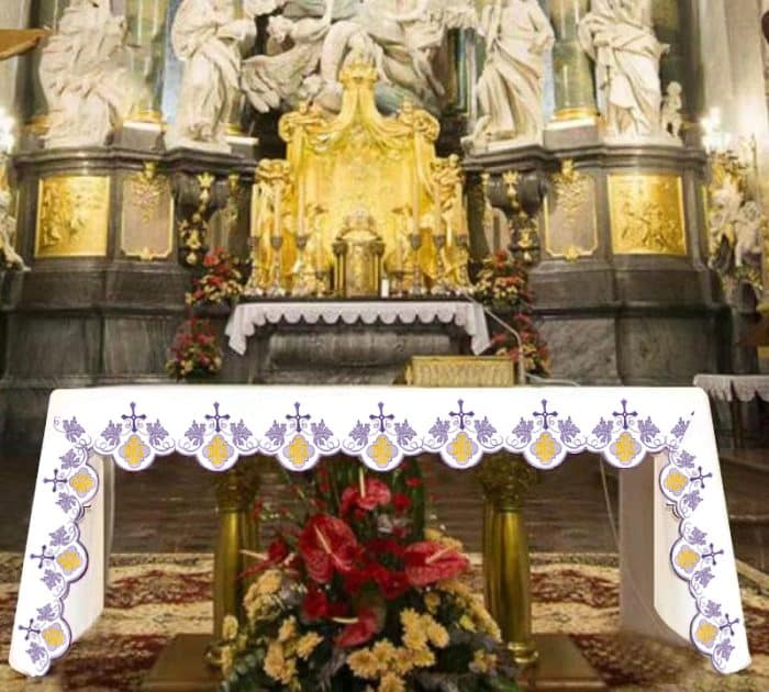 彩色刺绣祭台布-紫色130x300cm Catholic religious art