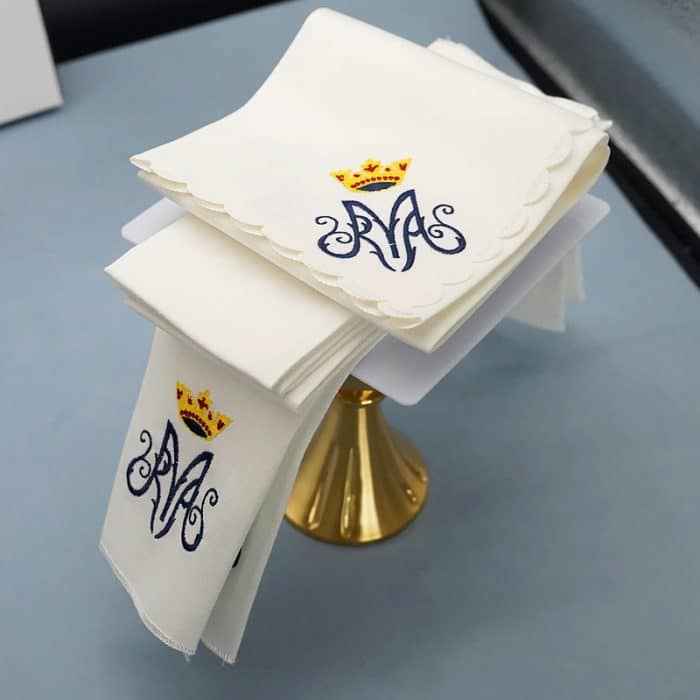 祭台用九折布套装 - 圣母颂符号 Catholic religious art