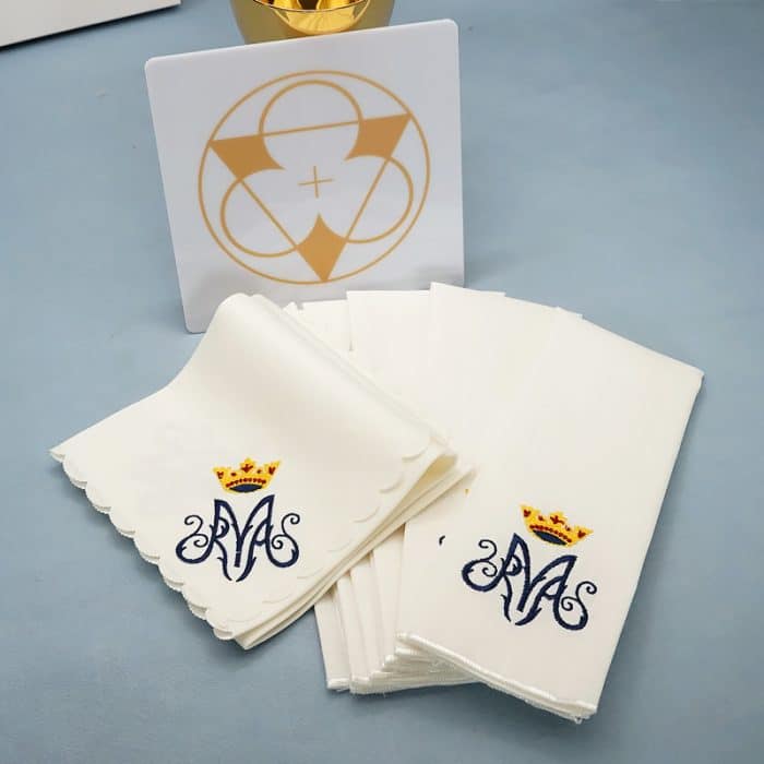 祭台用九折布套装 - 圣母颂符号 Catholic religious art