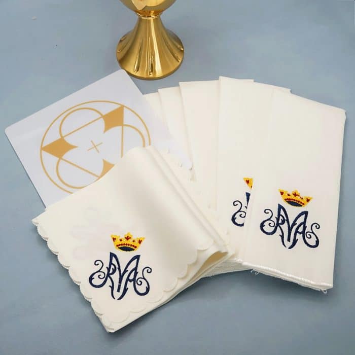 祭台用九折布套装 - 圣母颂符号 Catholic religious art