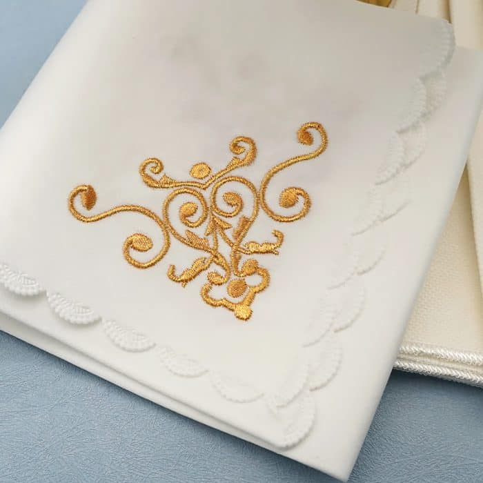 祭台用九折布套装 - 三位一体与十字架符号 Catholic religious art