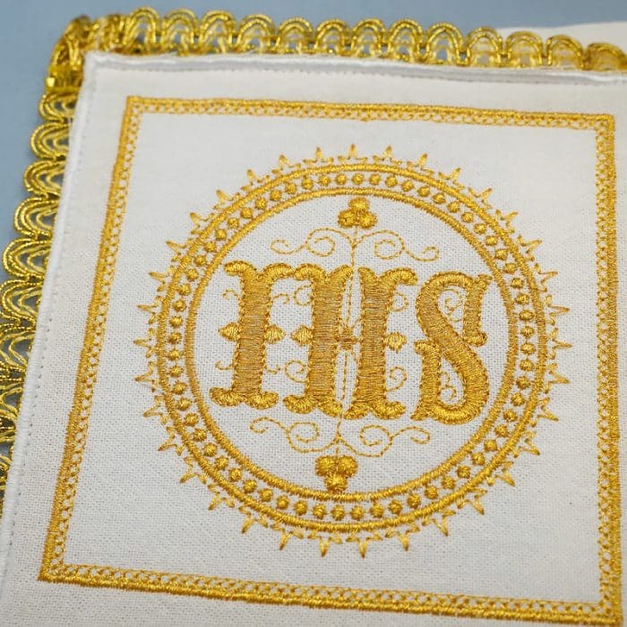 祭台用九折布套装 - IHS符号 Catholic religious art