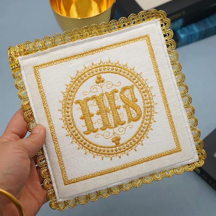 祭台用九折布套装 - IHS符号 Catholic religious art