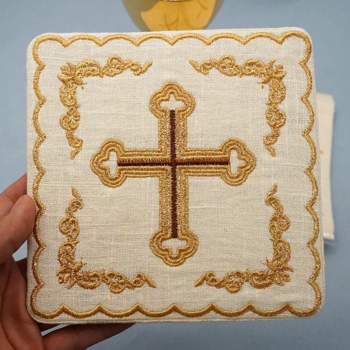 祭台用九折布套装 - 十字架符号 Catholic religious art